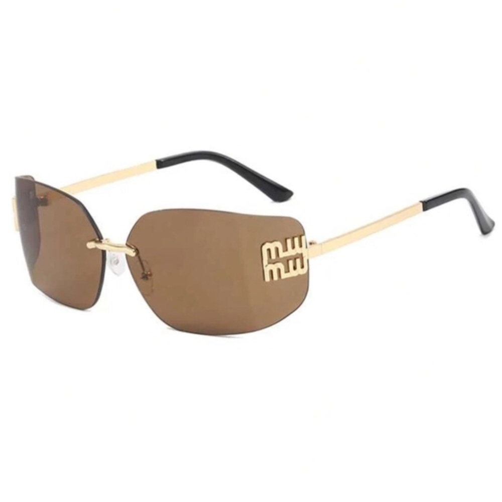 1PC Fashionable Women's Retro Frameless Big Eye Lenses, Women's Fashionable